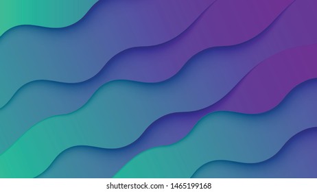Modern wavy layered paper cut-out background, vector illustration