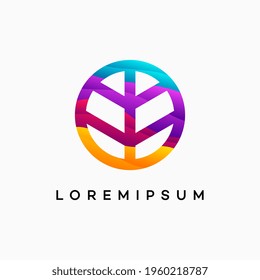 Modern Wavy Leaf Creative Concept Logo Design Template, Abstract green leaf logo icon vector design. Landscape design, garden, Plant, nature and ecology vector logo