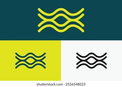 modern wavy line logo in eye shape.