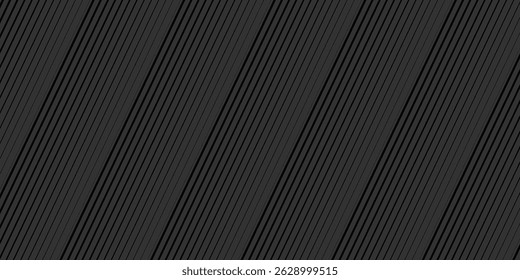 Modern wavy line pattern in monochrome colors. Premium stripe texture for banner, business backdrop. Dark horizontal vector template