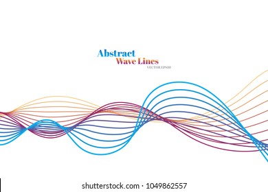 Modern Wavy Lines Abstract Background. Vector