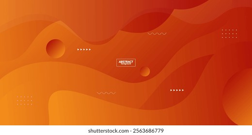 Modern wavy orange textured background design in 3D style with dynamic orange color.