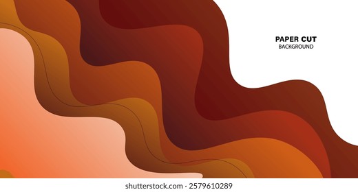 Modern wavy orange textured background design in 3D style with dynamic orange color. EPS10 vector