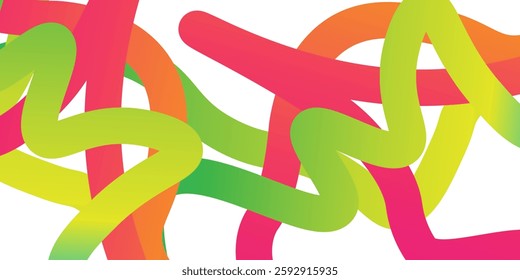 Modern Wavy Rainbow Lines. Vector Celebration Squiggle Abstract Modern Art Design