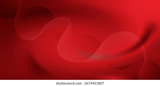 Fondo rojo ondulado moderno. Ilustración vectorial