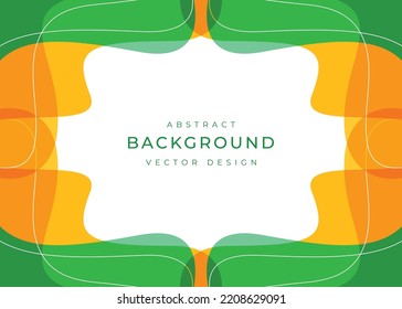 Modern wavy shapes background in orange and green color
