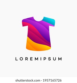 Vector de logotipo de Wavy Shirt moderno, plantilla de diseño de logotipo de la moda de la ropa, concepto de diseño, logotipo, elemento de logotipo para plantilla