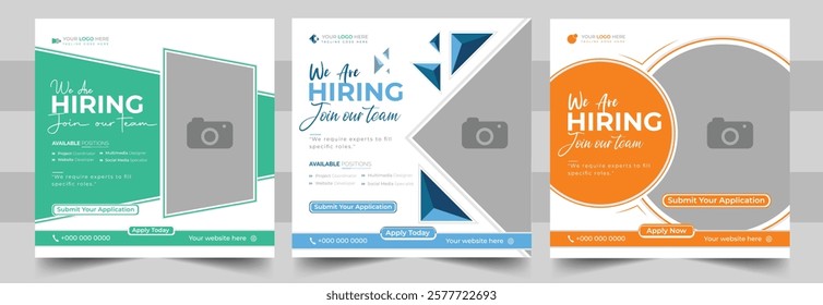 Modern We Are Hiring Job Vacancy Social Media Post Banner Design Template. Designed for Job Post Announcements.