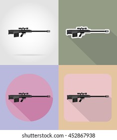 modern weapon firearms flat icons vector illustration isolated on background