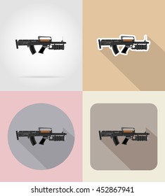 modern weapon firearms flat icons vector illustration isolated on background