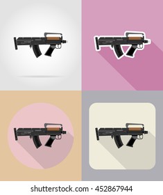 modern weapon firearms flat icons vector illustration isolated on background