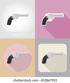 modern weapon firearms flat icons vector illustration isolated on background