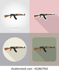 modern weapon firearms flat icons vector illustration isolated on background