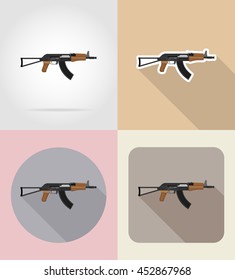 modern weapon firearms flat icons vector illustration isolated on background