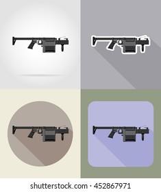 modern weapon firearms flat icons vector illustration isolated on background