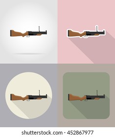 modern weapon firearms flat icons vector illustration isolated on background