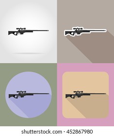modern weapon firearms flat icons vector illustration isolated on background