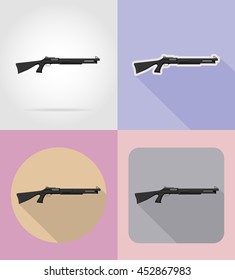 modern weapon firearms flat icons vector illustration isolated on background