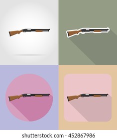 modern weapon firearms flat icons vector illustration isolated on background