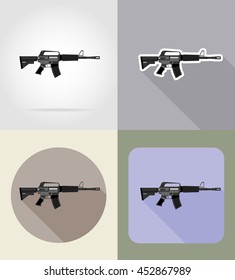 modern weapon firearms flat icons vector illustration isolated on background