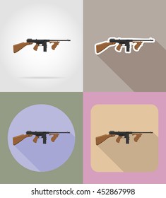 modern weapon firearms flat icons vector illustration isolated on background