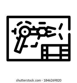 vector de icono de línea de plan de armas moderno. signo del plan de armas moderno. símbolo de contorno aislado ilustración negra