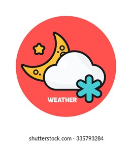 Modern weather background with moon and clouds 
