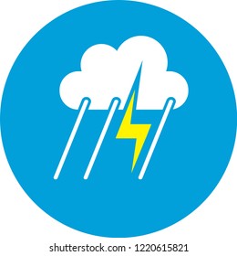Modern weather flat icons set. Flat vector symbols on coloured backgrounds.