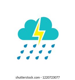 Modern weather flat icons set. Flat vector symbols on coloured backgrounds.