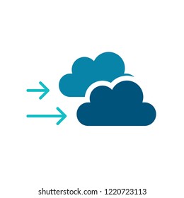 Modern weather flat icons set. Flat vector symbols on coloured backgrounds.