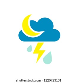 Modern weather flat icons set. Flat vector symbols on coloured backgrounds.