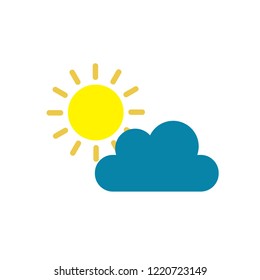 Modern weather flat icons set. Flat vector symbols on coloured backgrounds.