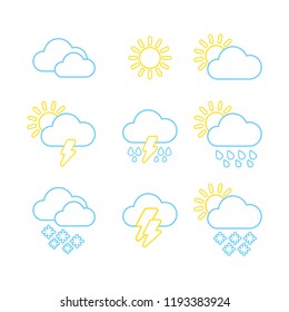 Modern Weather forecast Icons set
