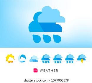Modern weather icons set