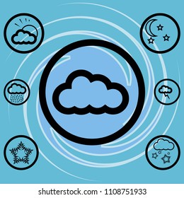 Modern weather icons set. Flat vector symbols.