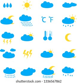 Modern weather icons set. Flat vector symbols on white background.