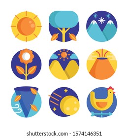 Modern weather icons set. Flat vector symbols on white background. 