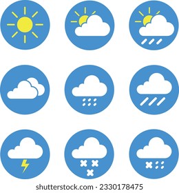 Modern weather icons set. Vector