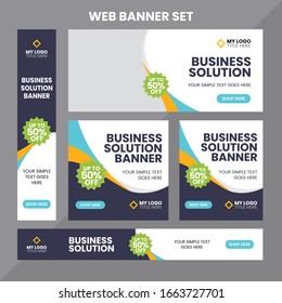 Modern Web Banner Ad Set Vector Template