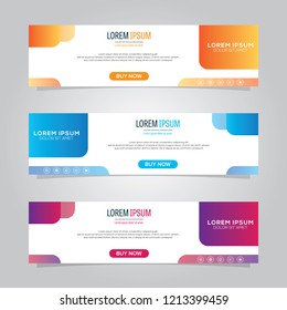 Modern web banner background vector template . ads frame . advertising business
