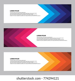 Modern web banner with colorful arrows