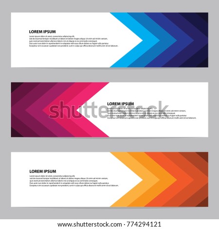 Modern web banner with colorful arrows