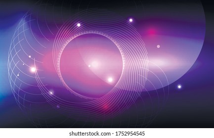 Modern web banner for concept design. Dark abstract futuristic background. Light futuristic wallpaper. Blue sky