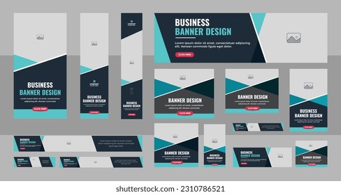 Modern Web banner design web template Set, Horizontal header web banner. Modern Gradient Blue cover header background for website design, Social Media Cover ads banner, flyer, invitation card template