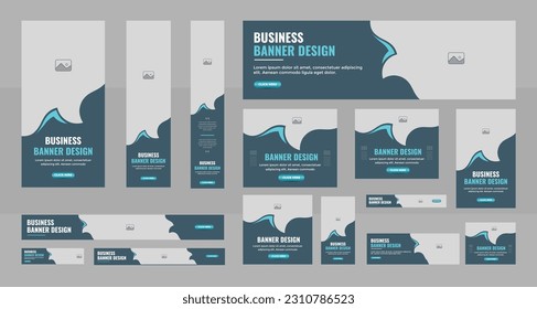 Modern Web banner design web template Set, Horizontal header web banner. Modern Gradient Blue cover header background for website design, Social Media Cover ads banner, flyer, invitation card template