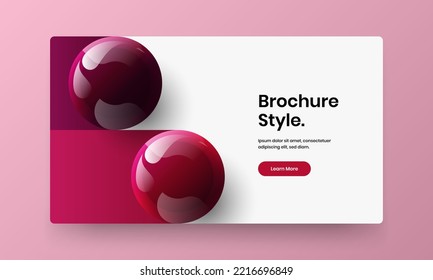 Modern web banner design vector template. Amazing realistic balls pamphlet illustration.