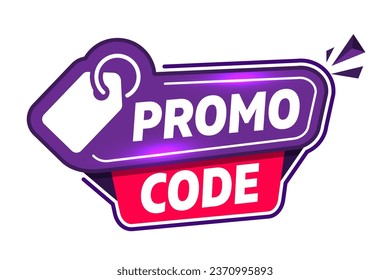 Modern Web Banner Promo Code. Price Discount Offer Graphic Design Element. Promotional Code Advertising, Special Offer. Gift Voucher or Coupon with Promo Code. 
