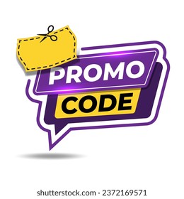 Modern Web Banner Promo Code. Promotional Code Advertising, Special Offer. Price Discount Offer Graphic Design Element. Gift Voucher or Coupon with Promo Code. 

