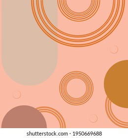 Modern web banner for social media mobile apps, geometric design in terracotta colors. Stylish social media posts, story and photos. Editable templates. 