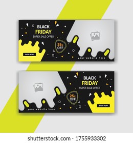 Modern web banner templates set and social media cover post banner Premium Vector

